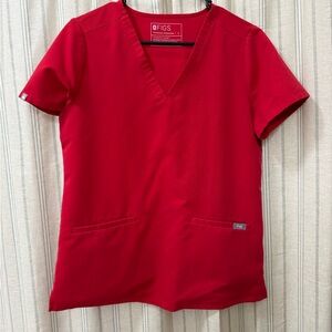 FIGS Women's Red Scrub Top